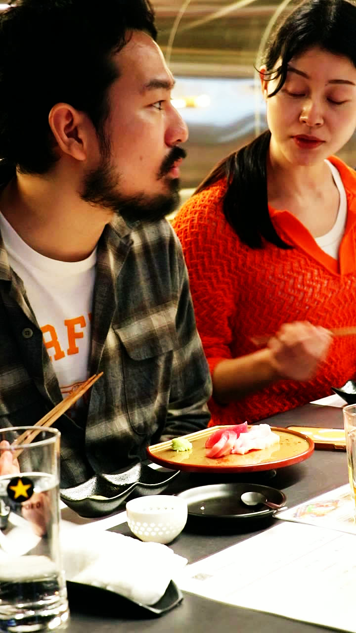 Guests eating at the counter